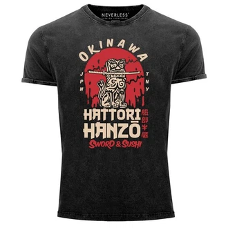 Neverless Print-Shirt Hattori Hanzo Sword and Sushi Okinawa Japan Neverless Print-Shirt Hattori Hanzo Sword and Sushi Okinawa Japan