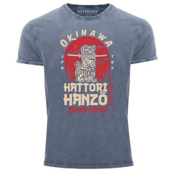 Neverless Print-Shirt Hattori Hanzo Sword and Sushi Okinawa Japan 
