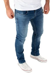 WOTEGA Herren Jeans Slim Fit Justin Hellblau/Blau