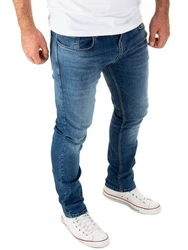 WOTEGA Herren Jeans Slim Fit Justin Hellblau/Blau