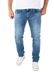 WOTEGA Herren Jeans Slim Fit Justin Hellblau/Blau