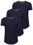 PITTMAN 3er Pack T-Shirt Herren Oversize Finn Rundhals-Ausschnitt Dunkelblau