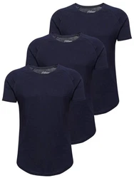 PITTMAN 3er Pack T-Shirt Herren Oversize Finn Rundhals-Ausschnitt Dunkelblau