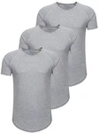 PITTMAN 3er Pack T-Shirt Herren Oversize Finn Rundhals-Ausschnitt Grau/Hellgrau