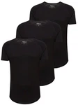 PITTMAN 3er Pack T-Shirt Herren Oversize Finn Rundhals-Ausschnitt Schwarz/Dunkelblau/Dunkelgrau