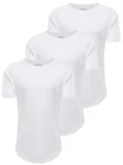 PITTMAN 3er Pack T-Shirt Herren Oversize Finn Rundhals-Ausschnitt Weiß/Creme