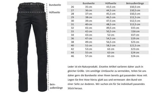 RICANO Lederhose NBK-101 Jeans Optik Schwarz/Dunkelrot