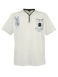 T-Shirt Herren T-Shirt LV-2042 (Creme-Weiss, 8XL) Herrenshirt V-Ausschnitt