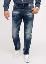 Indumentum Regular-fit-Jeans Herren Jeans Stonewashed Dunkelblau IR-503