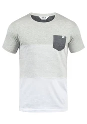 !Solid Malte Herren T-Shirt Kurzarm Shirt Mit Streifen Rundhals (SDMalte) Grau/Hellgrau/Silber