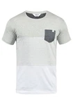 !Solid Malte Herren T-Shirt Kurzarm Shirt Mit Streifen Rundhals (SDMalte) Grau/Hellgrau/Silber