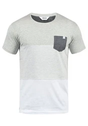 !Solid Malte Herren T-Shirt Kurzarm Shirt Mit Streifen Rundhals (SDMalte) Grau/Hellgrau/Silber