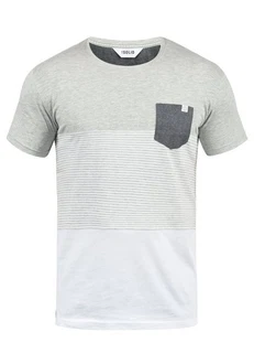 !Solid Malte Herren T-Shirt Kurzarm Shirt Mit Streifen Rundhals (SDMalte) Grau/Hellgrau/Silber