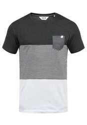 !Solid Malte Herren T-Shirt Kurzarm Shirt Mit Streifen Rundhals (SDMalte) Dark Grey Melange