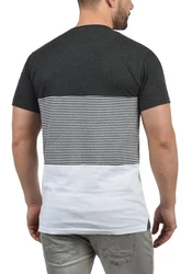 !Solid Malte Herren T-Shirt Kurzarm Shirt Mit Streifen Rundhals (SDMalte) Dark Grey Melange