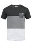 !Solid Malte Herren T-Shirt Kurzarm Shirt Mit Streifen Rundhals (SDMalte) Dark Grey Melange