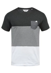 !Solid Malte Herren T-Shirt Kurzarm Shirt Mit Streifen Rundhals (SDMalte) Dark Grey Melange