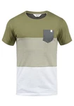 !Solid Malte Herren T-Shirt Kurzarm Shirt Mit Streifen Rundhals (SDMalte) Dunkelgrün/Grün