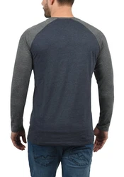 Solid Rundhalsshirt SDBastien Longsleeve Dunkelblau/Grau/Dunkelgrau