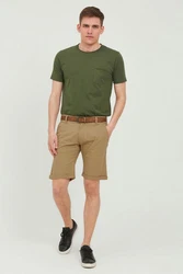 Indicode Chinoshorts IDTenefa Chino Shorts mit Gürtel Khaki/Beige