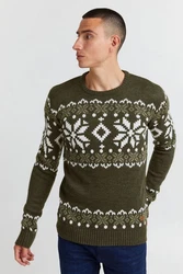 !Solid Herren Weihnachtspullover SDNorwig (Norwig) Dunkelgrün/Grün