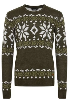 !Solid Herren Weihnachtspullover SDNorwig (Norwig) Dunkelgrün/Grün