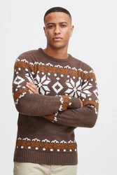 !Solid Herren Weihnachtspullover SDNorwig (Norwig) Dunkelbraun/Braun/Rot
