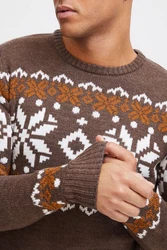 !Solid Herren Weihnachtspullover SDNorwig (Norwig) Dunkelbraun/Braun/Rot