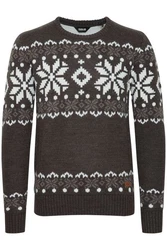 !Solid Herren Weihnachtspullover SDNorwig (Norwig) Dunkelbraun/Braun/Dunkelgrau/Gelb/Schwarz