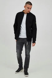 !Solid Sweatjacke SDKarim mit Stehkragen Schwarz/Dunkelblau
