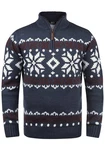 !Solid Herren Weihnachtspullover Norwin Troyer Grobstrick mit Stehkragen (8973) Dunkelblau/Blau/Hellblau !Solid Herren Weihnachtspullover Norwin Troyer Grobstrick mit Stehkragen (8973) Dunkelblau/Blau/Hellblau