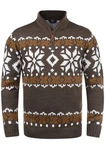 !Solid Herren Weihnachtspullover Norwin Troyer Grobstrick mit Stehkragen (8973) Dunkelbraun/Braun !Solid Herren Weihnachtspullover Norwin Troyer Grobstrick mit Stehkragen (8973) Dunkelbraun/Braun