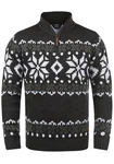!Solid Herren Weihnachtspullover Norwin Troyer Grobstrick mit Stehkragen (8973) Schwarz/Dunkelgrau !Solid Herren Weihnachtspullover Norwin Troyer Grobstrick mit Stehkragen (8973) Schwarz/Dunkelgrau