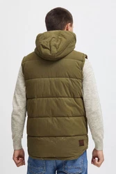 !Solid Dry Herren Steppweste Outdoor Weste Mit Kapuze Und Stehkragen Dunkelgrün/Khaki/Braun