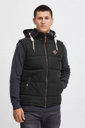 !Solid Dry Herren Steppweste Outdoor Weste Mit Kapuze Und Stehkragen Schwarz/Dunkelgrün/Braun/Dunkelbraun