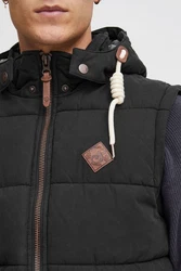 !Solid Dry Herren Steppweste Outdoor Weste Mit Kapuze Und Stehkragen Schwarz/Dunkelgrün/Braun/Dunkelbraun