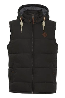 !Solid Dry Herren Steppweste Outdoor Weste Mit Kapuze Und Stehkragen Schwarz/Dunkelgrün/Braun/Dunkelbraun