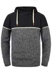 Indicode Kapuzenpullover IDLynde Strickpulli Schwarz/Dunkelgrau