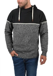 Indicode Kapuzenpullover IDLynde Strickpulli Schwarz/Dunkelgrau