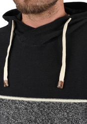 Indicode Kapuzenpullover IDLynde Strickpulli Schwarz/Dunkelgrau