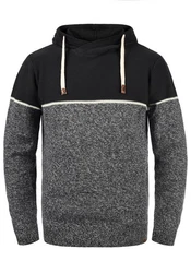 Indicode Kapuzenpullover IDLynde Strickpulli Schwarz/Dunkelgrau