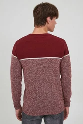 Indicode Lynn Herren Strickpullover Feinstrick Pullover mit Rundhalsausschnitt Dunkelrot/Bordeaux