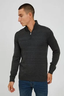 !Solid Troyer mit Stehkragen Dunkelgrau/Grau/Schwarz !Solid Troyer mit Stehkragen Dunkelgrau/Grau/Schwarz