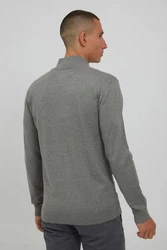 Indicode Troyer IDErno Strickpulli mit Reißverschluss Grau/Hellgrau/Dunkelgrau
