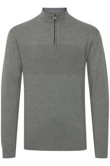 Indicode Troyer IDErno Strickpulli mit Reißverschluss Grau/Hellgrau/Dunkelgrau Indicode Troyer IDErno Strickpulli mit Reißverschluss Grau/Hellgrau/Dunkelgrau