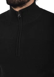 Indicode Troyer IDErno Strickpulli mit Reißverschluss Schwarz/Dunkelblau