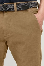 Indicode Chinoshorts IDLozano Chino Shorts mit Gürtel Khaki/Beige