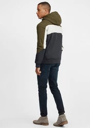 !Solid Bomberjacke SDThello mit Kapuze Dunkelgrün/Hellblau/Grün