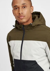 !Solid Bomberjacke SDThello mit Kapuze Dunkelgrün/Hellblau/Grün