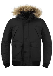 !Solid Winterjacke SDFrio Winterjacke mit Kapuze und abnehmbarem Kunstell
